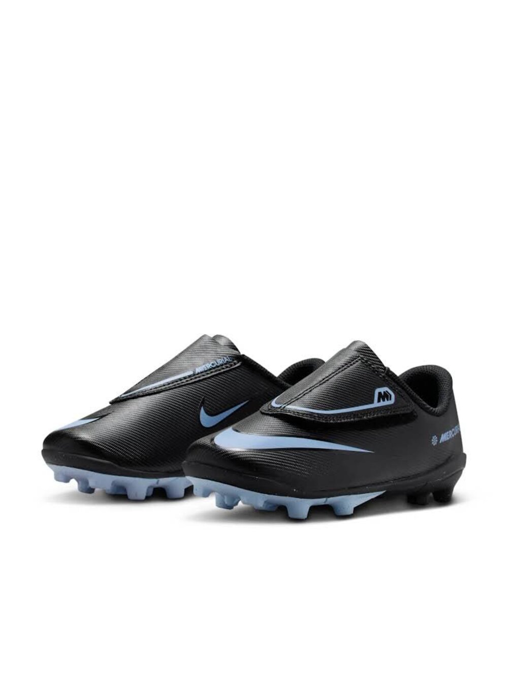 LIKE NEW Nike Mercurial Soccer Cleats Black Blue Kids Youth SIZE 10C